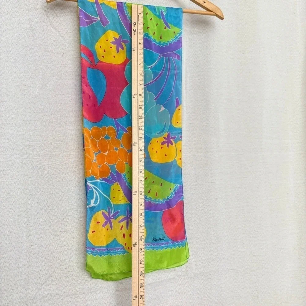 Vintage Fruit Bowl Colorful Botanical Silk Scarf Philippe Monet‎